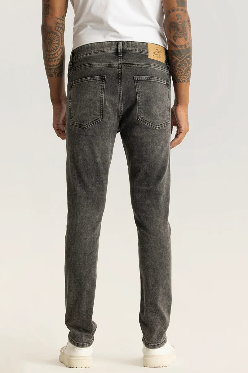 Nexus Grey Plain Slim Fit Jeans