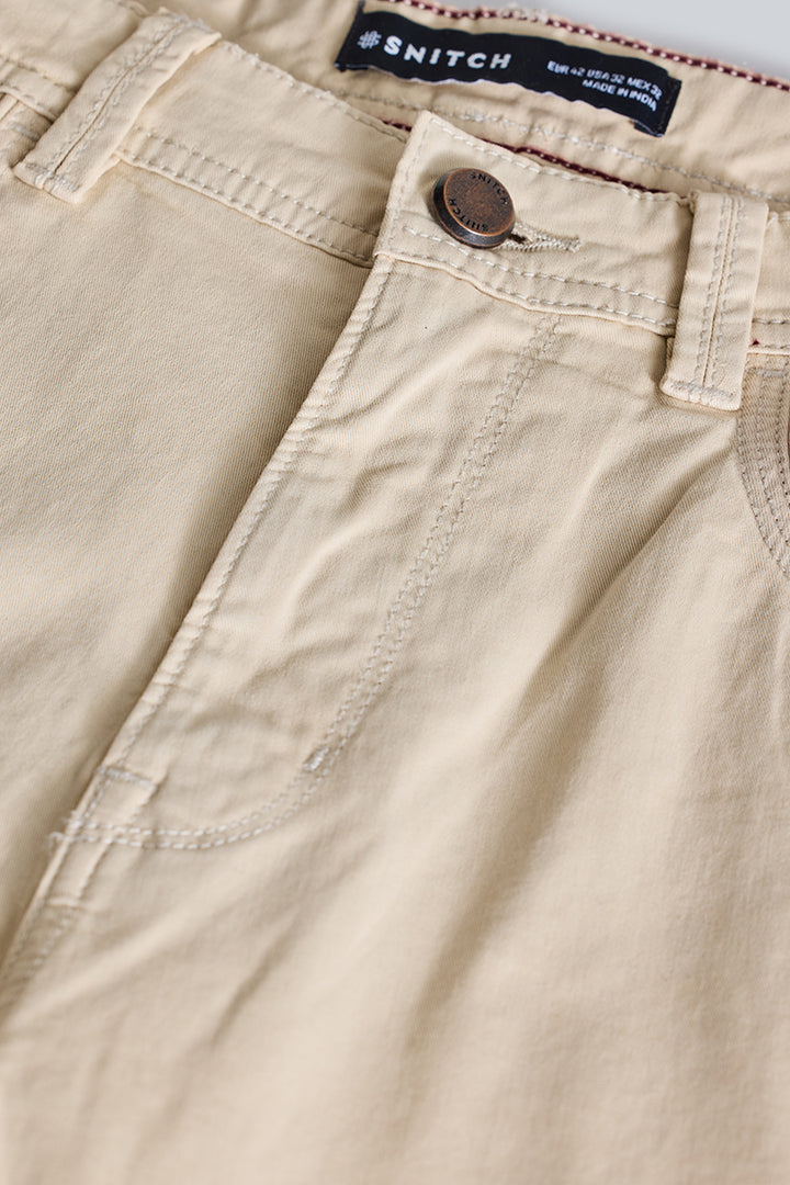 Cream 5 Pocket Chinos