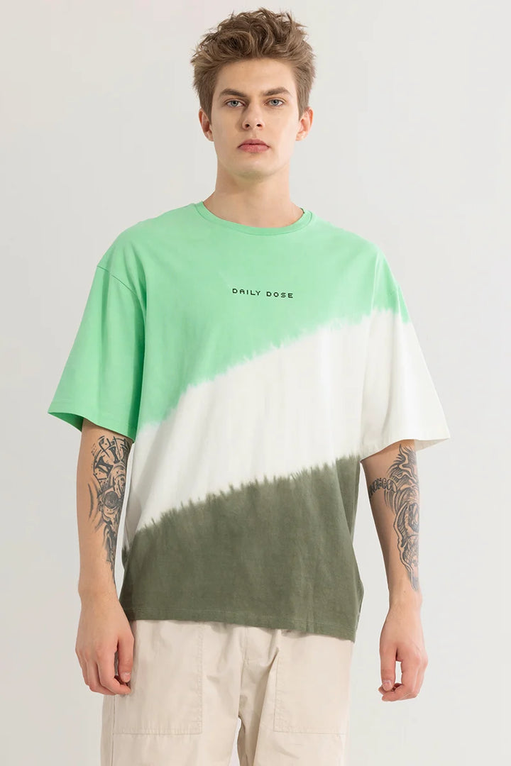 Daily Dose Green Oversized T-Shirt