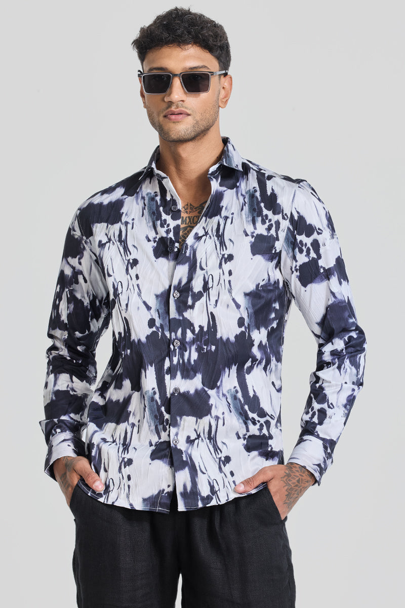 Slate Grey Textured Abstract Shirt