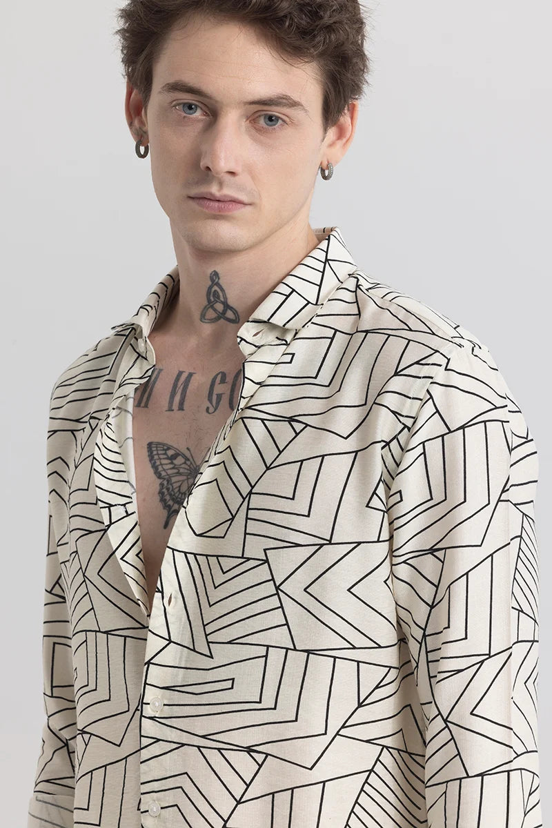 Geoshard Abstract White Shirt