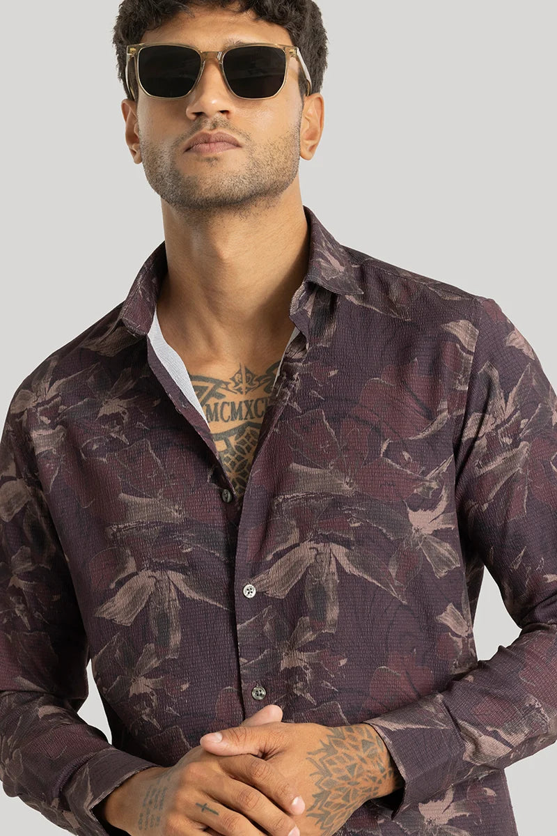 Origin Dark Brown Abstract Shirt