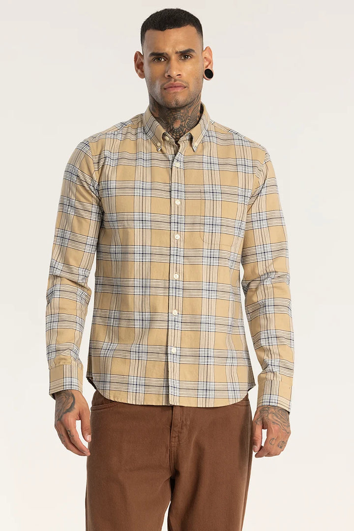 Structured Checks Yellow Shirt