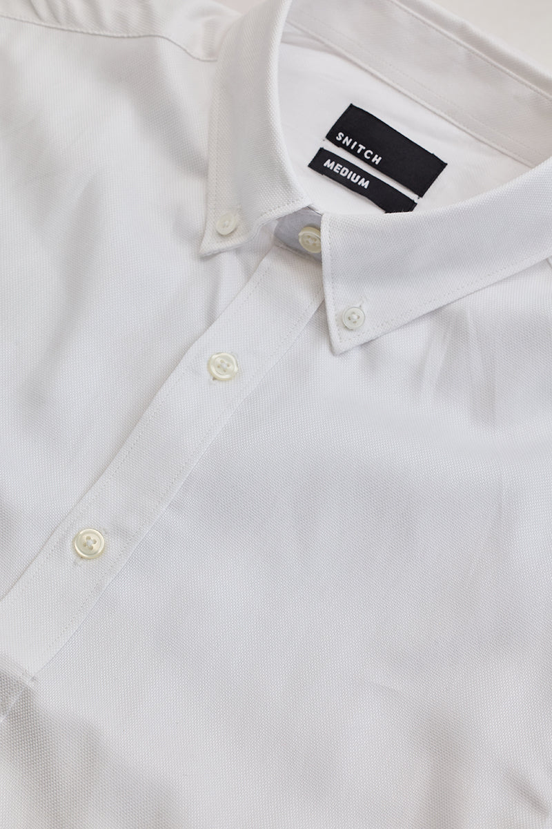 White Solid Twill Shirt