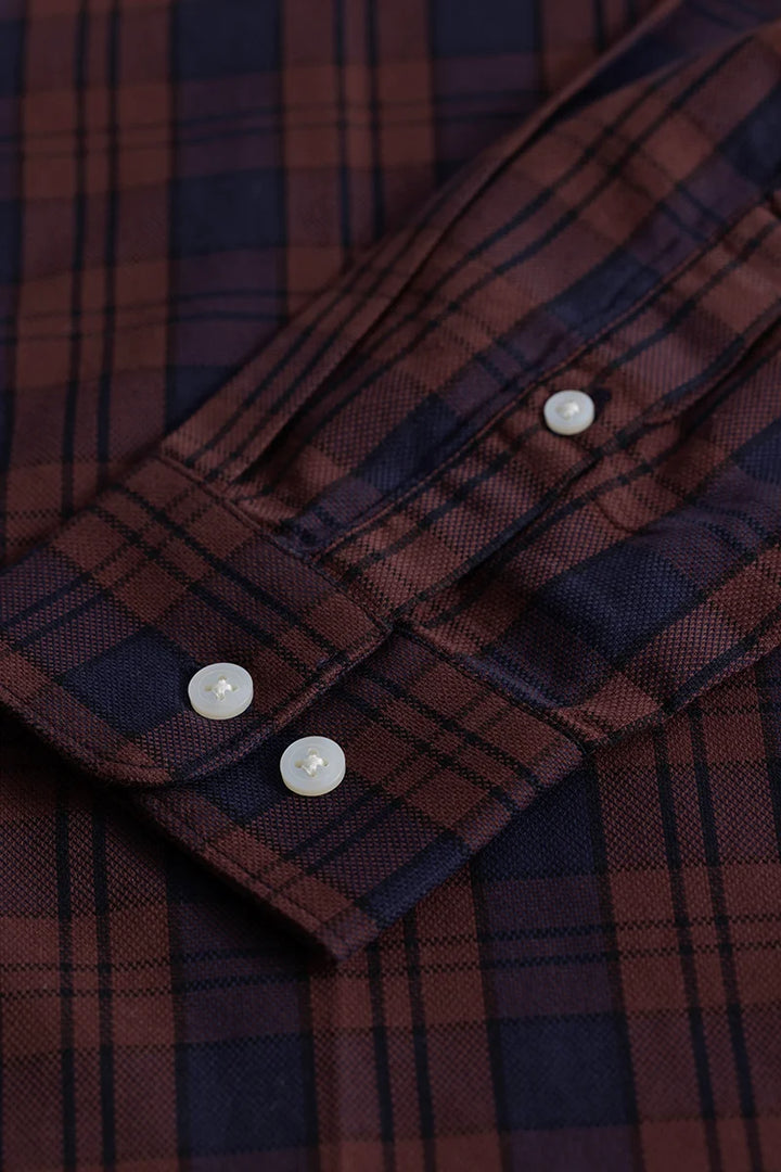 Kjell Maroon Checks Shirts