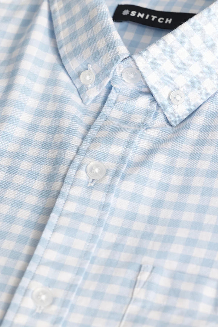 Light Blue Gingham Checks Shirt