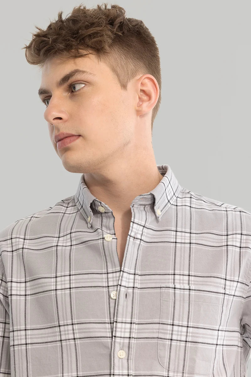 Grey Checks Oxford Shirt