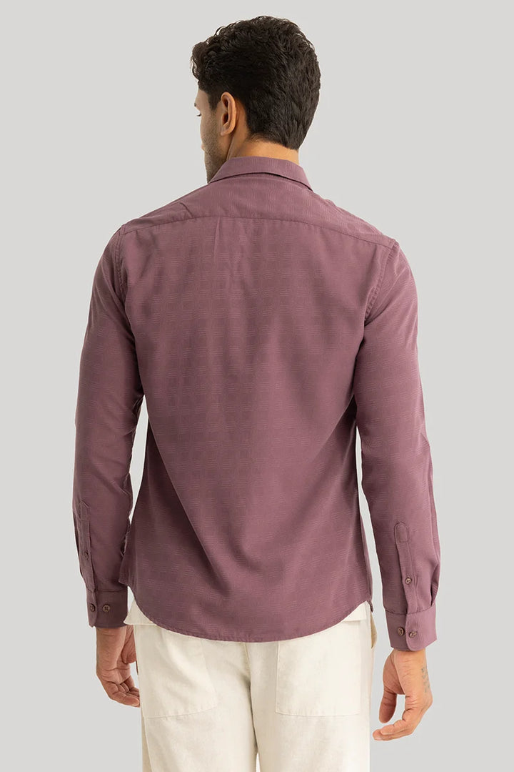 Anselmo Mauve Self-Design Shirt