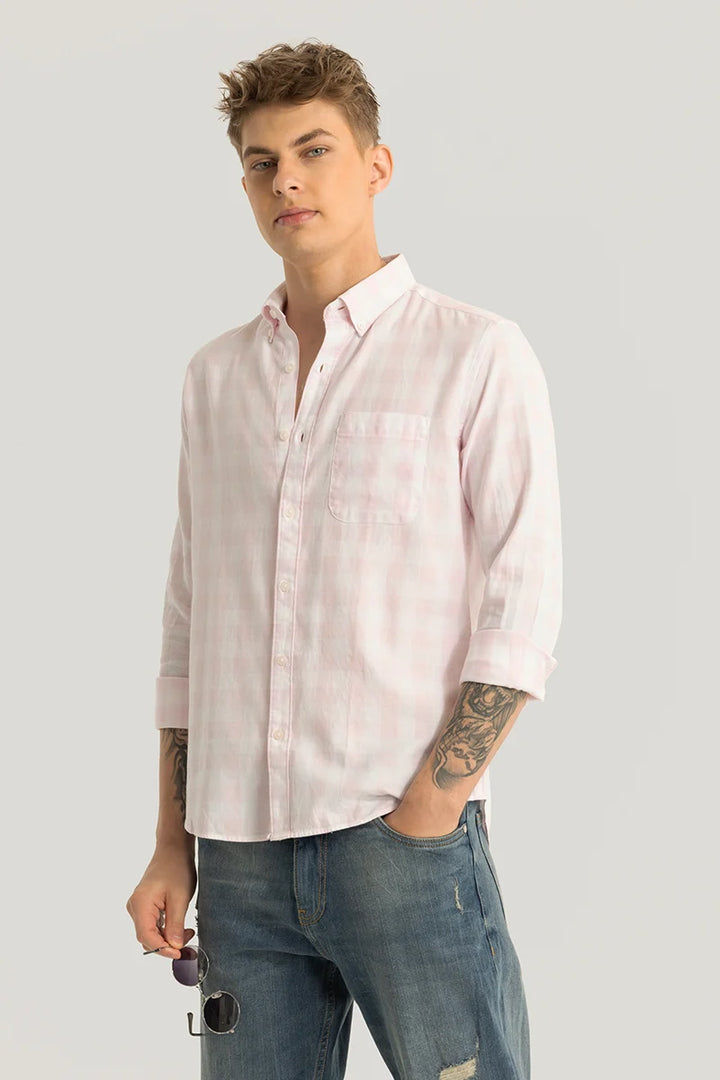 Nicolas Light Pink Checks Shirt