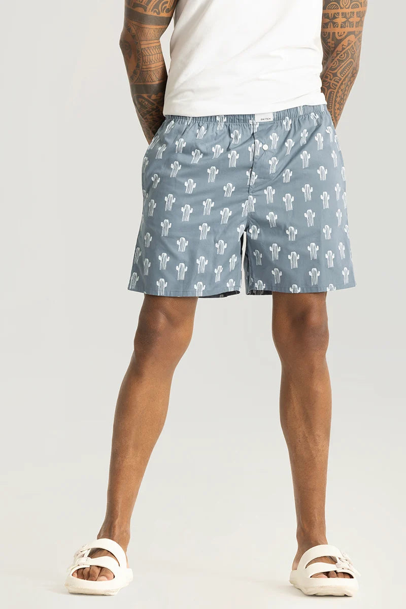 Cactus Grey Printed Boxers