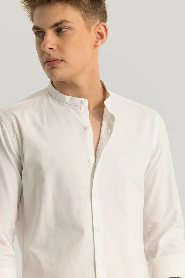 Zelie Off White Plain Stretch Shirt