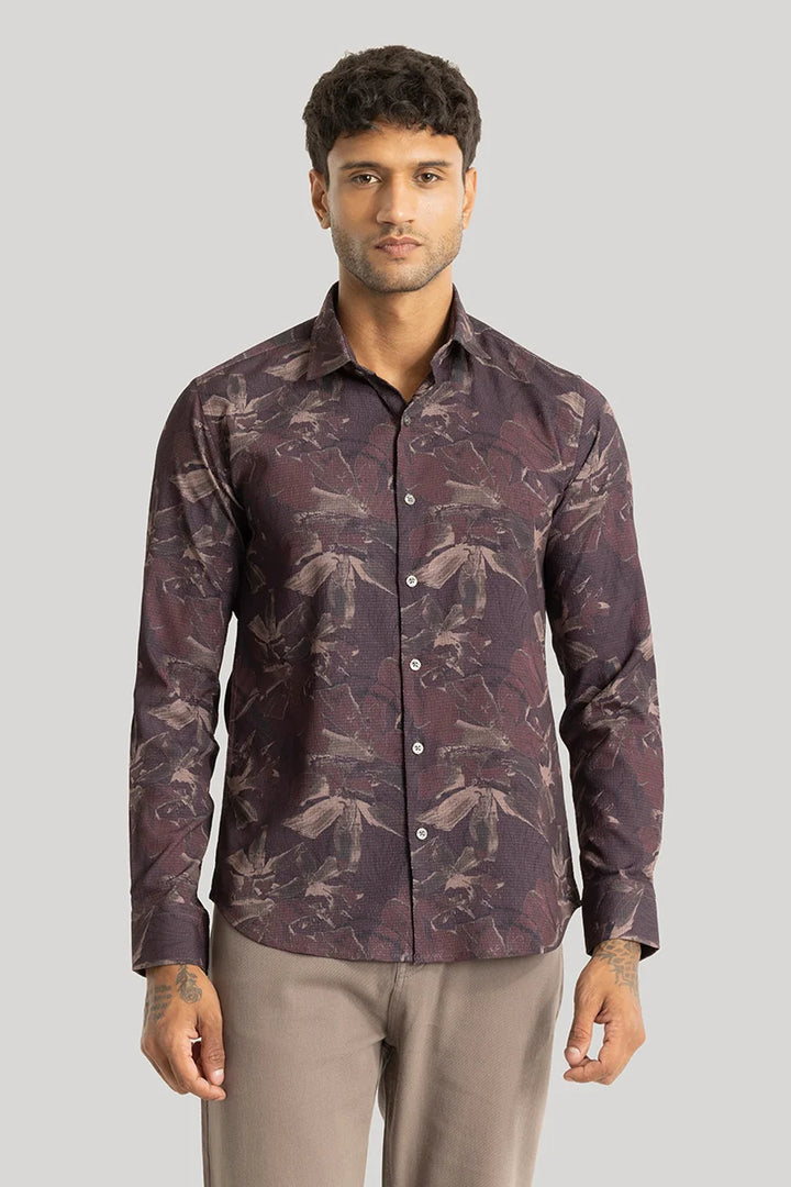 Origin Dark Brown Abstract Shirt