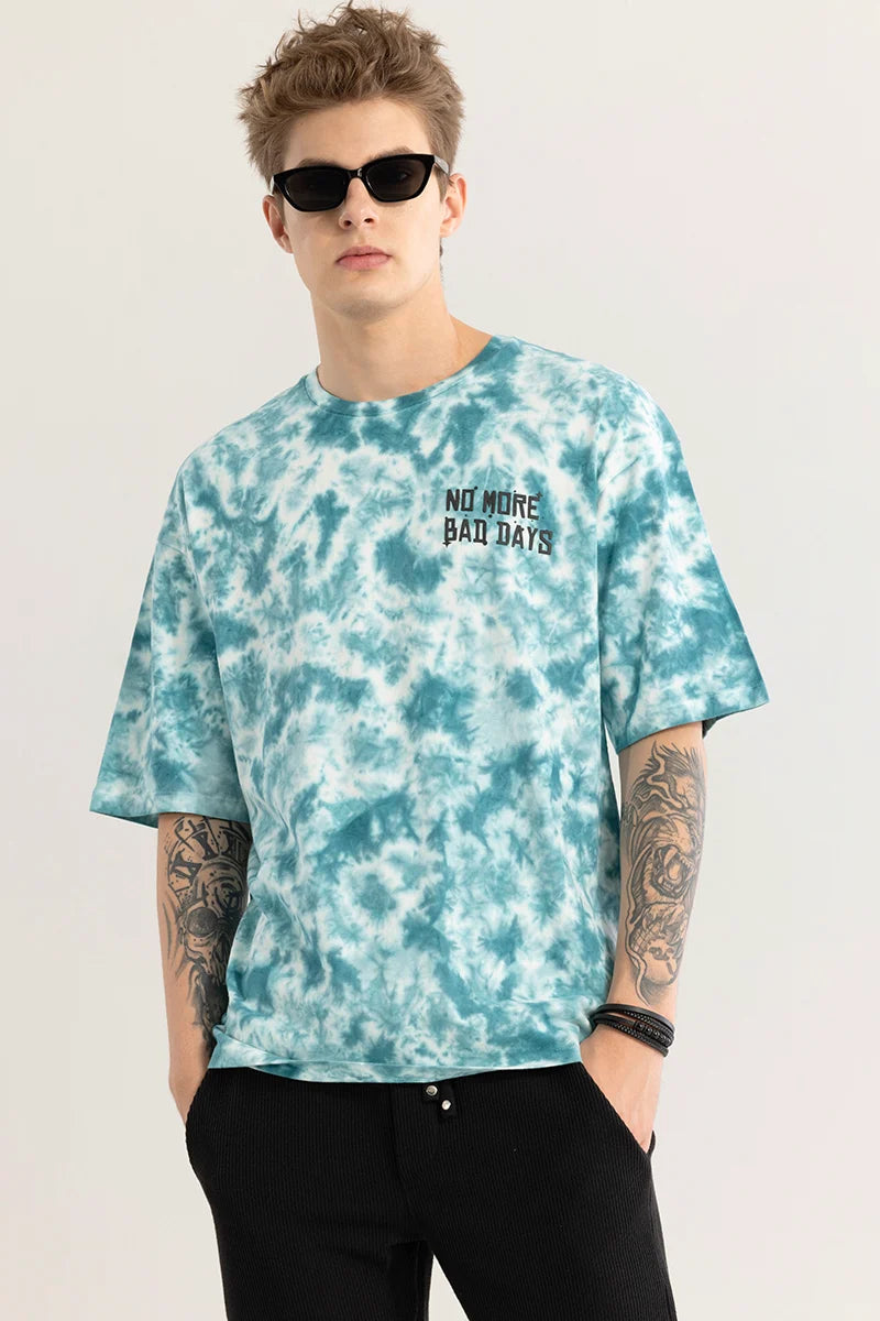 No More Bad Days Blue Oversized T-shirt