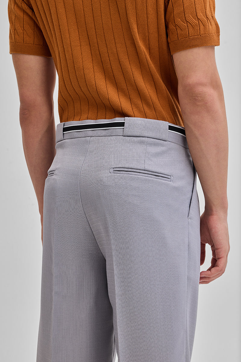 Light Grey Textured Korean Trousers