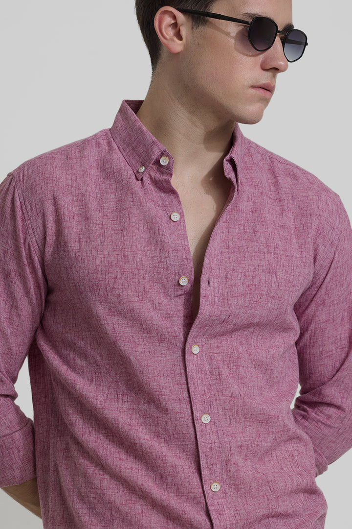 Mauve Linen Blend Shirt