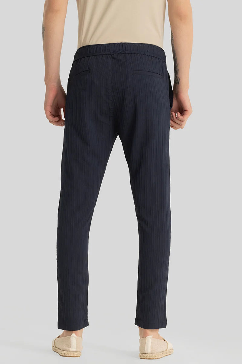 Harbor Navy Plain Slim Fit Pants