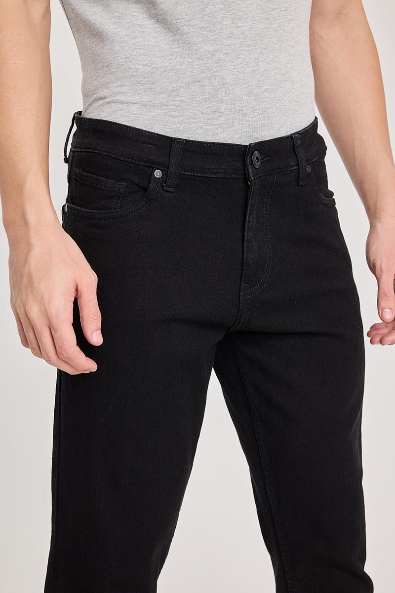 Black Tapered Fit Jeans