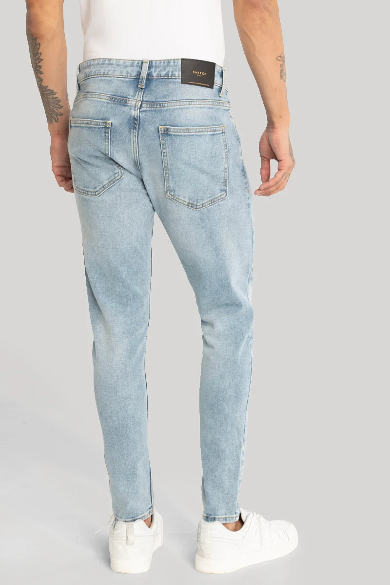 Light Blue Plain Skinny Fit Jeans