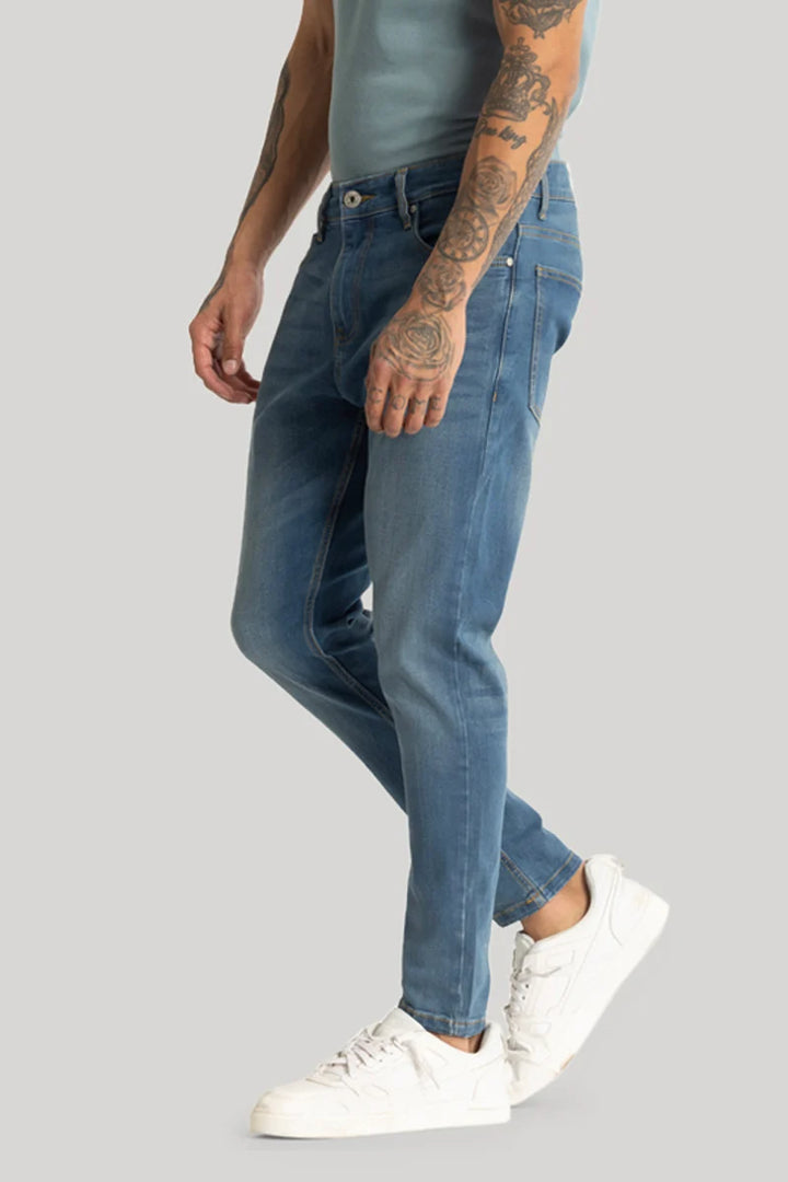 Blue Plain Skinny Fit Jeans