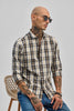 Khaki Checks Slim Fit Shirt