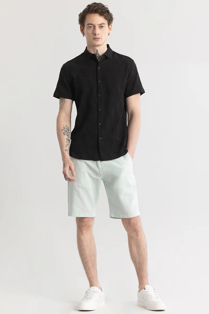 Leaf-Off Black Textured Shirt