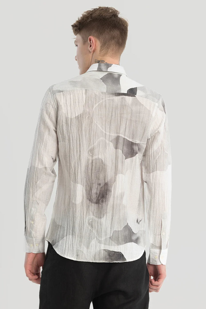 White Textured Abstract Shirt