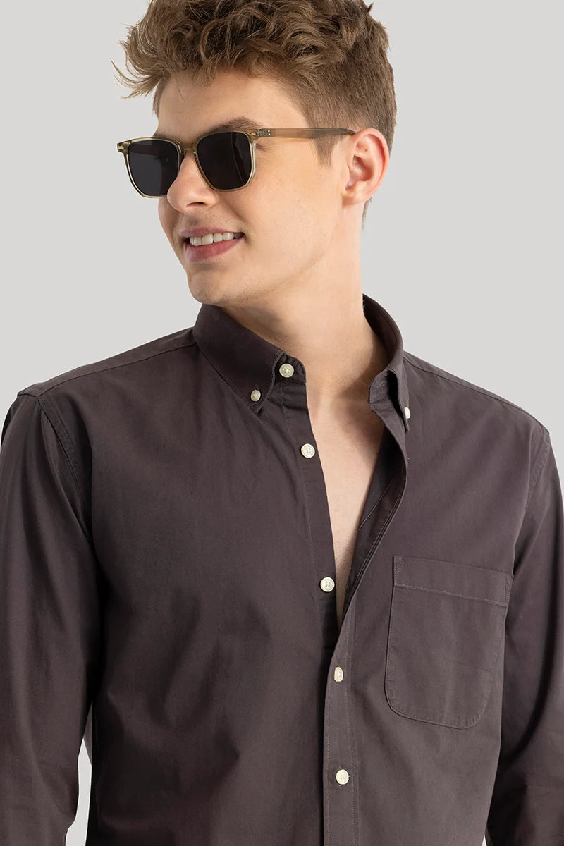 Dark Brown Oxford Shirt