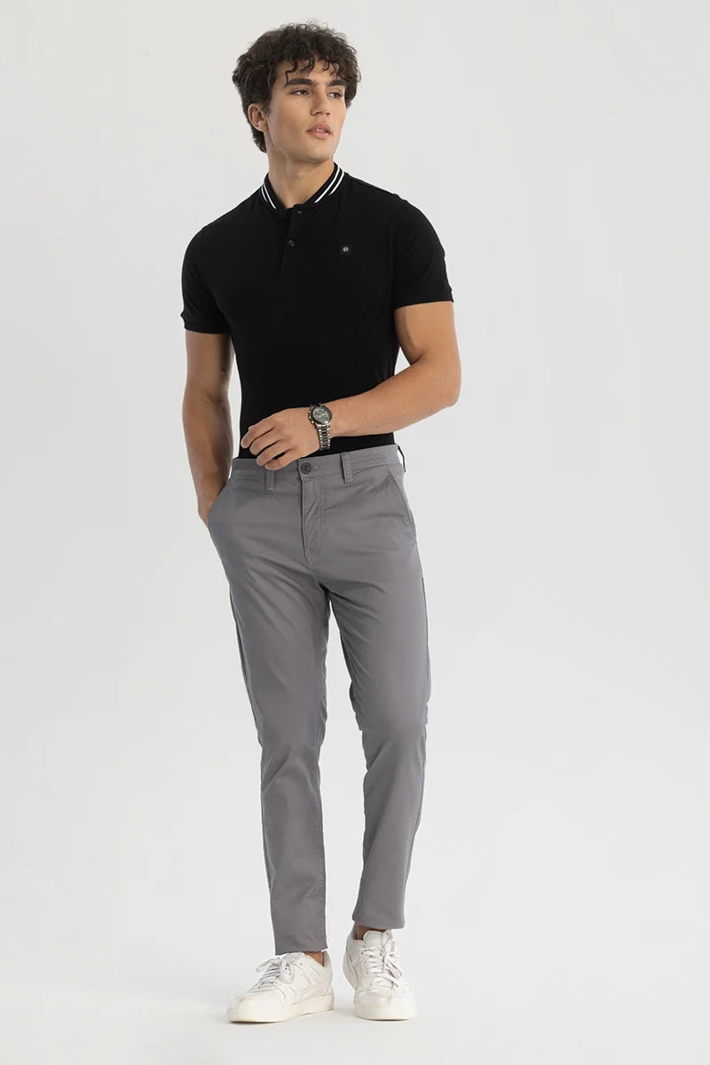 Buy Men's Charcoal Grey Slim Fit Chinos Online | Snitch – SNITCH