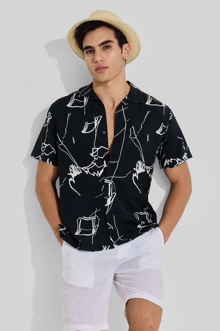 Black Cuban Abstract Shirt