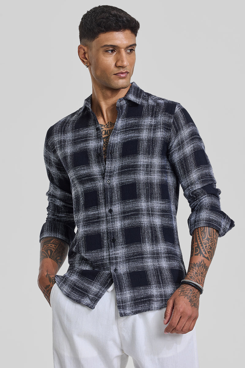 Black Checks Slim Fit Shirt