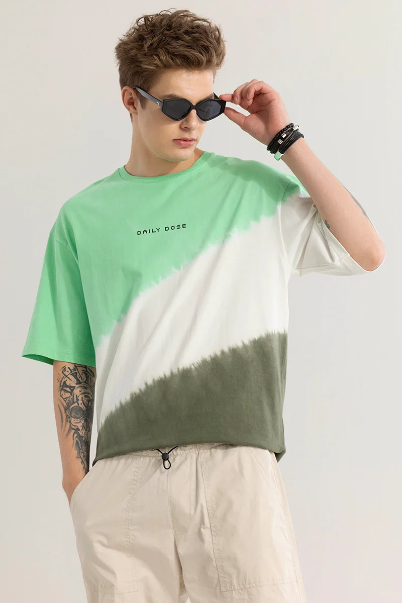 Daily Dose Green Oversized T-Shirt