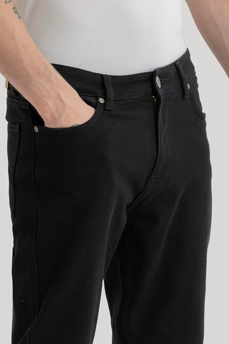 Buy Men's Henrik Black Plain Slim Fit Jeans Online | Snitch – SNITCH