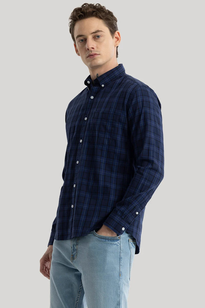 Enzo Blue Checks Shirt