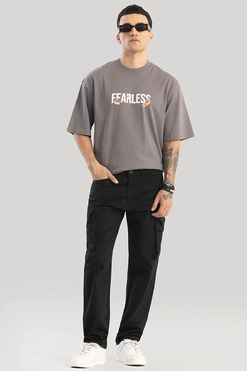 Fearless Grey Oversized T-Shirt