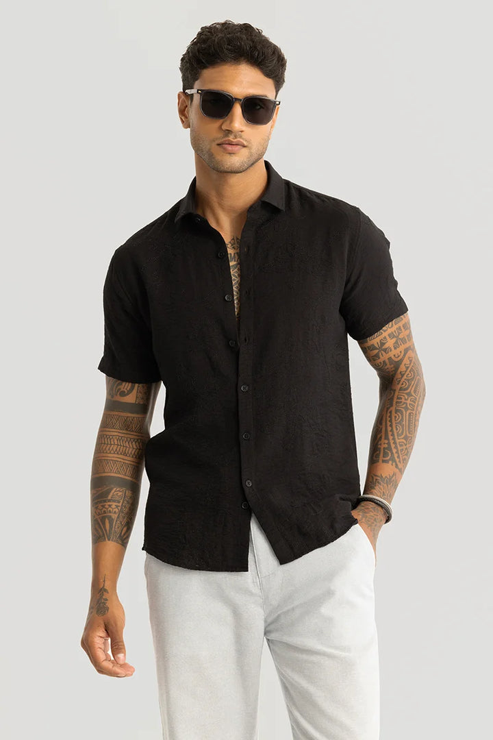 Jacques Black Embroidered Shirt