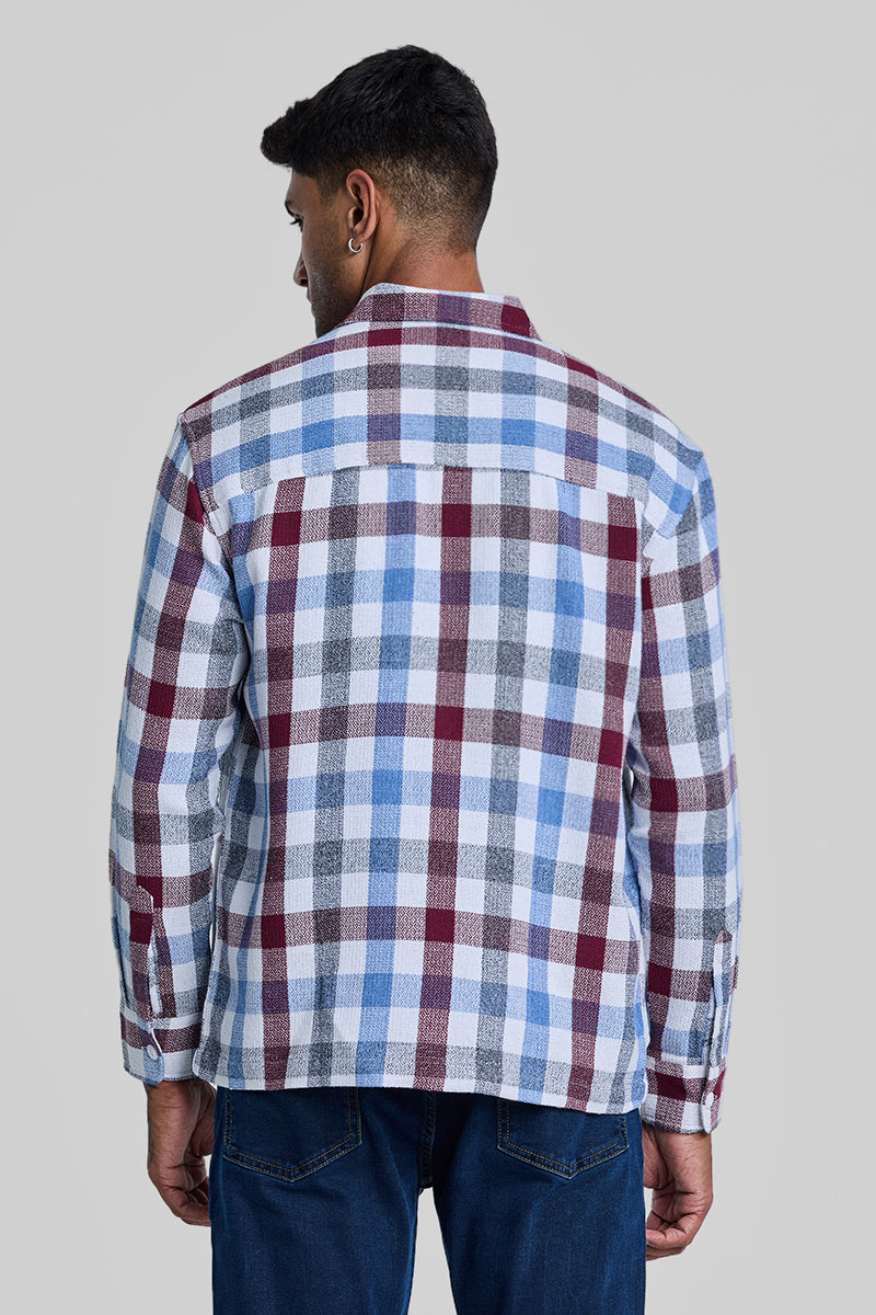 Light Blue Box Fit Gingham Shirt