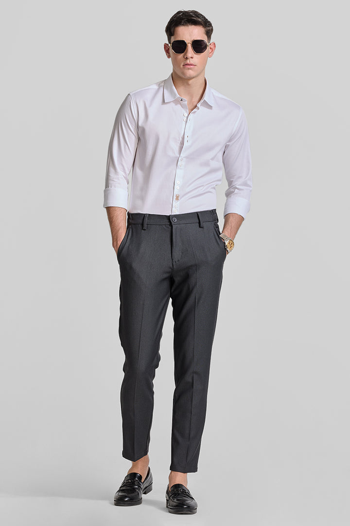 Charcoal Grey Stretch Slim Fit Trousers