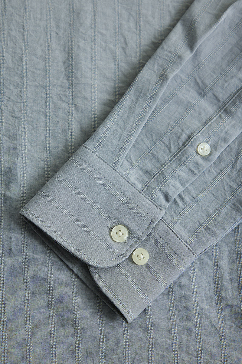 Light Grey Self Stripe Shirt