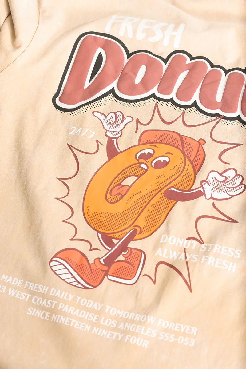 Donuts Cream Oversized T-Shirt