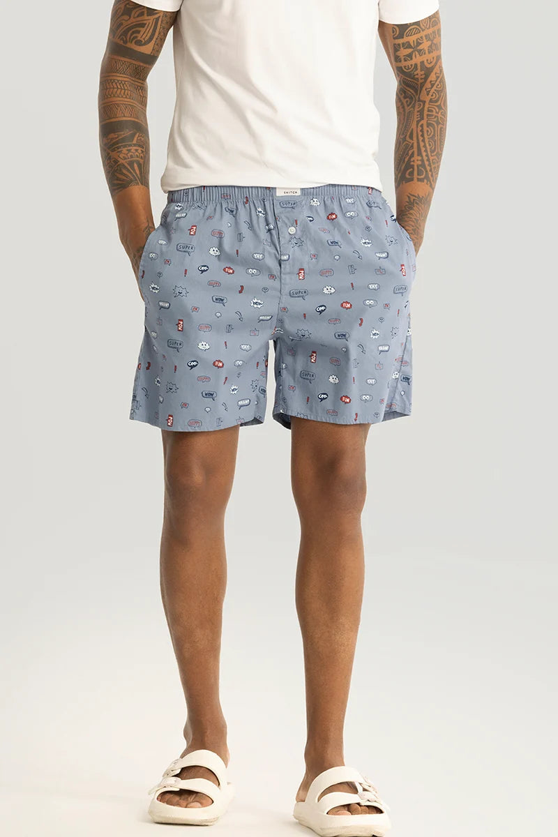 Simona Grey Printed Boxers