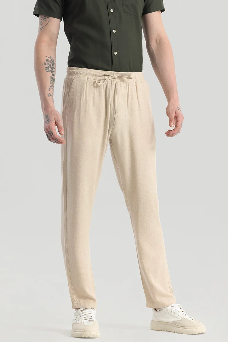 Ragna Nude Plain Relaxed Fit Joggers