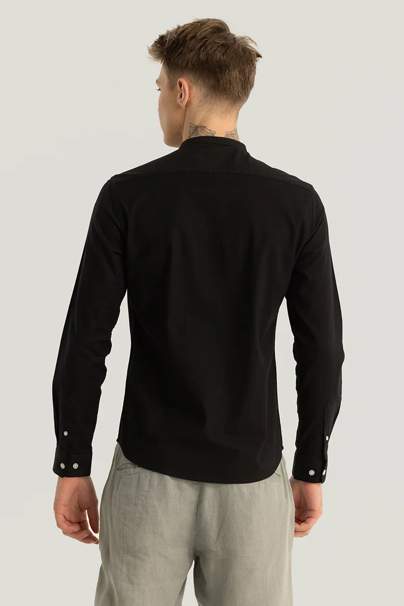 Zelie Black Plain Stretch Shirt