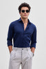 Navy Slim Fit Stretch Shirt