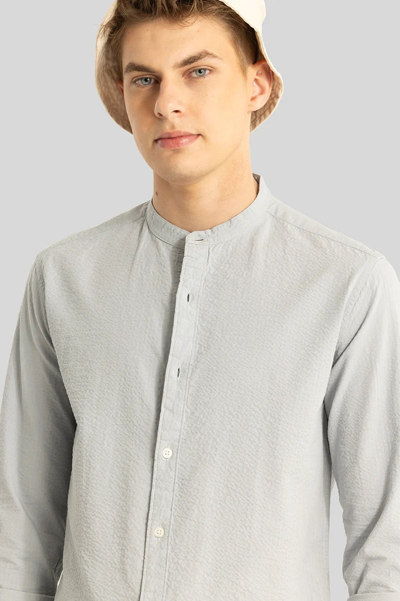 Elevate Light Grey Plain Shirt