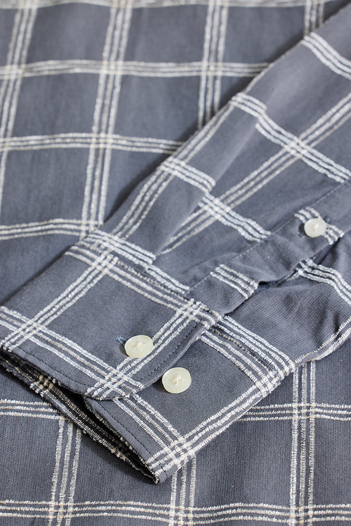 Grey Checks Slim Fit Shirt