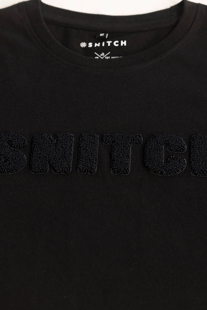 Stylusion Black Printed T-Shirt