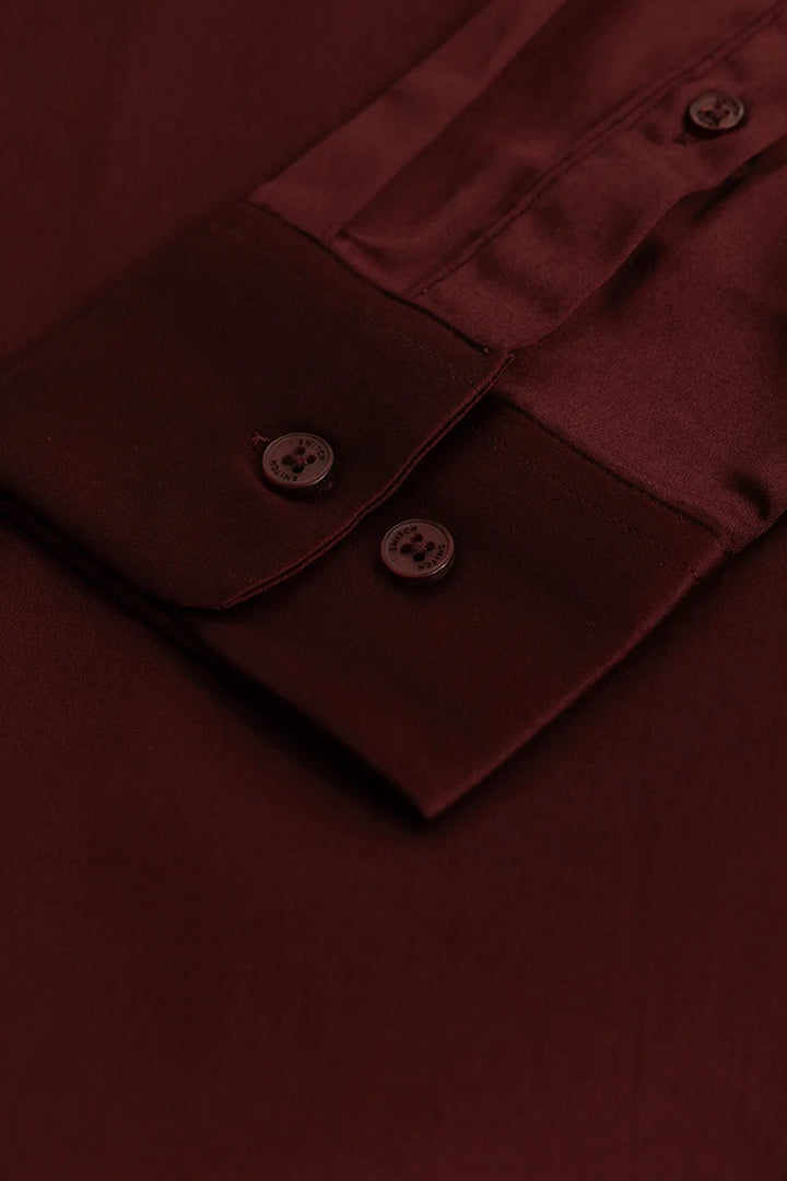 Maroon Concealed Placket Shirt