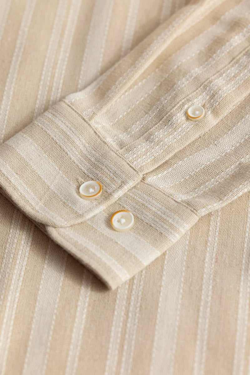 Yves Khaki Stripes Linen Shirt