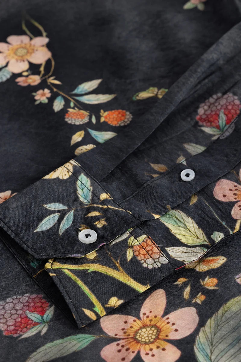 Axel Black Floral Shirts