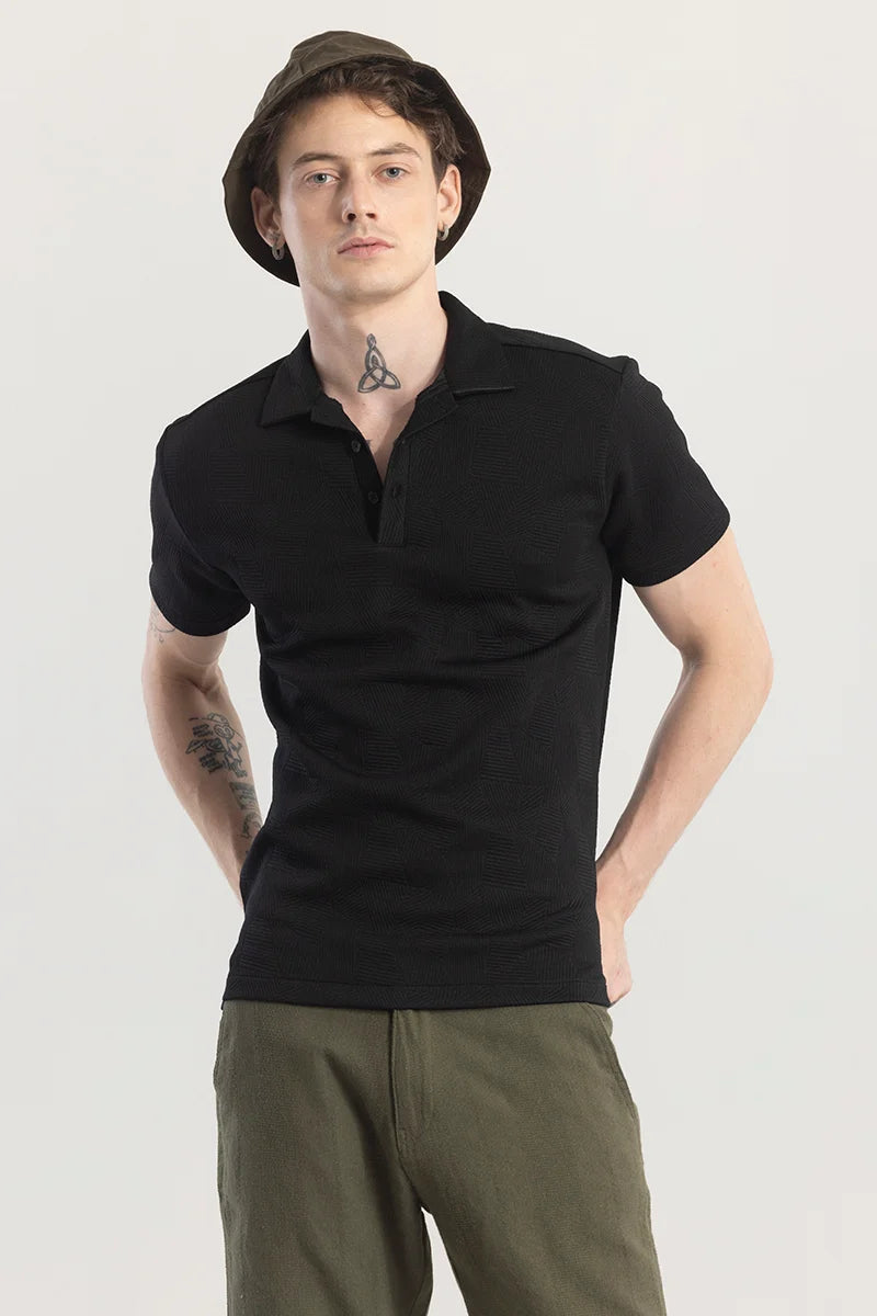 GeoCubique Black Polo T-Shirt